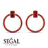 Emerald Cut Circle Ruby Earrings - Oaklyn No. 55