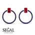 Emerald Cut Circle Ruby Earrings - Oaklyn No. 71 image 3