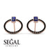 Emerald Cut Circle Sapphire Earrings - Oaklyn No. 44