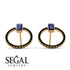 Emerald Cut Circle Sapphire Earrings - Oaklyn No. 43 image 10