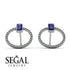 Emerald Cut Circle Sapphire Earrings - Oaklyn No. 15