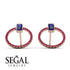 Emerald Cut Circle Sapphire Earrings - Oaklyn No. 59