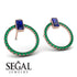 Emerald Cut Circle Sapphire Earrings - Oaklyn No. 29 image 2