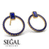 Emerald Cut Circle Sapphire Earrings - Oaklyn No. 73