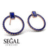 Emerald Cut Circle Sapphire Earrings - Oaklyn No. 74