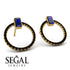 Emerald Cut Circle Sapphire Earrings - Oaklyn No. 43 image 2