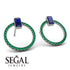 Emerald Cut Circle Sapphire Earrings - Oaklyn No. 30 image 2