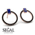 Emerald Cut Circle Sapphire Earrings - Oaklyn No. 44