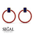 Emerald Cut Circle Sapphire Earrings - Oaklyn No. 58 image 3