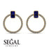 Emerald Cut Circle Sapphire Earrings - Oaklyn No. 13