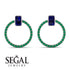 Emerald Cut Circle Sapphire Earrings - Oaklyn No. 30