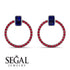 Emerald Cut Circle Sapphire Earrings - Oaklyn No. 60 image 3