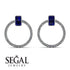 Emerald Cut Circle Sapphire Earrings - Oaklyn No. 15 image 3