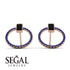 Emerald Cut Circle Black Diamond Earrings - Oaklyn No. 68 image 10