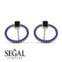 Emerald Cut Circle Black Diamond Earrings - Oaklyn No. 69 image 10