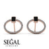 Emerald Cut Circle Black Diamond Earrings - Oaklyn No. 8 image 10