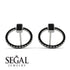 Emerald Cut Circle Black Diamond Earrings - Oaklyn No. 39
