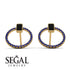 Emerald Cut Circle Black Diamond Earrings - Oaklyn No. 67 image 10