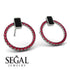 Emerald Cut Circle Black Diamond Earrings - Oaklyn No. 54 image 2