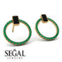 Emerald Cut Circle Black Diamond Earrings - Oaklyn No. 22 image 2