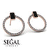 Emerald Cut Circle Black Diamond Earrings - Oaklyn No. 8