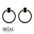 Emerald Cut Circle Black Diamond Earrings - Oaklyn No. 38