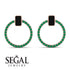 Emerald Cut Circle Black Diamond Earrings - Oaklyn No. 23