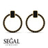 Emerald Cut Circle Black Diamond Earrings - Oaklyn No. 37 image 3