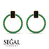 Emerald Cut Circle Black Diamond Earrings - Oaklyn No. 22