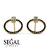 Emerald Cut Circle Diamond Earrings - Oaklyn No. 31