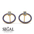 Emerald Cut Circle Diamond Earrings - Oaklyn No. 61 image 10