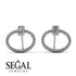 Emerald Cut Circle Diamond Earrings - Oaklyn No. 3