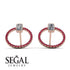 Emerald Cut Circle Diamond Earrings - Oaklyn No. 47