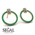 Emerald Cut Circle Diamond Earrings - Oaklyn No. 16 image 2