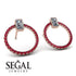 Emerald Cut Circle Diamond Earrings - Oaklyn No. 47 image 2