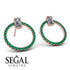 Emerald Cut Circle Diamond Earrings - Oaklyn No. 17 image 2