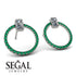 Emerald Cut Circle Diamond Earrings - Oaklyn No. 18