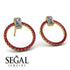 Emerald Cut Circle Diamond Earrings - Oaklyn No. 46