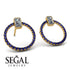 Emerald Cut Circle Diamond Earrings - Oaklyn No. 61