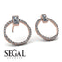 Emerald Cut Circle Diamond Earrings - Oaklyn No. 2 image 2