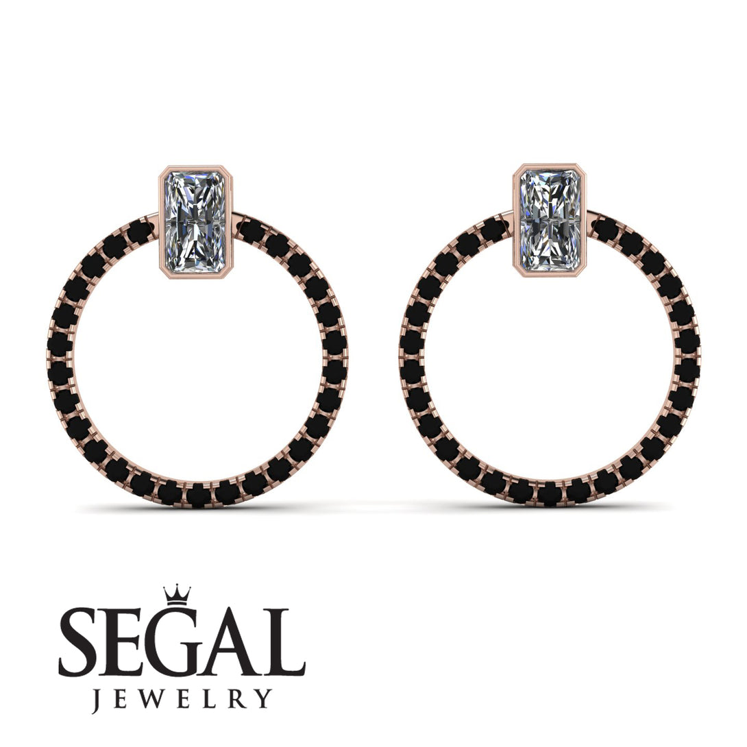 Emerald Cut Circle Diamond Earrings - Oaklyn No. 32