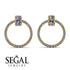 Emerald Cut Circle Diamond Earrings - Oaklyn No. 1 image 3