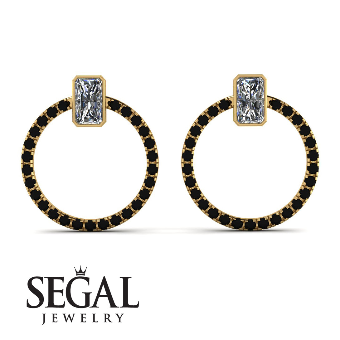 Emerald Cut Circle Diamond Earrings - Oaklyn No. 31