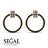 Emerald Cut Circle Diamond Earrings - Oaklyn No. 31 image 3