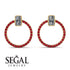 Emerald Cut Circle Diamond Earrings - Oaklyn No. 46