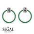 Emerald Cut Circle Diamond Earrings - Oaklyn No. 17 image 3