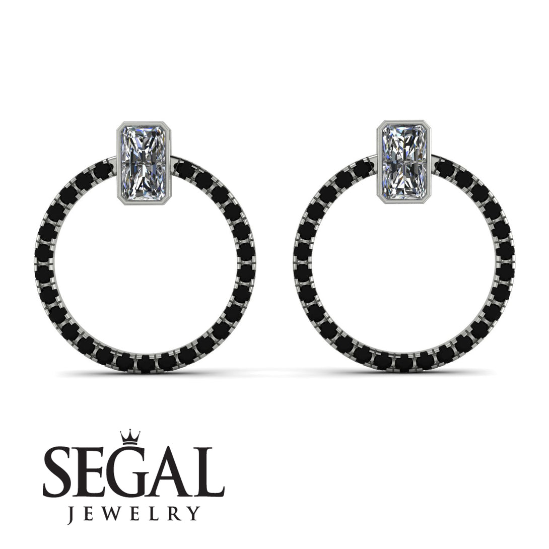 Emerald Cut Circle Diamond Earrings - Oaklyn No. 33