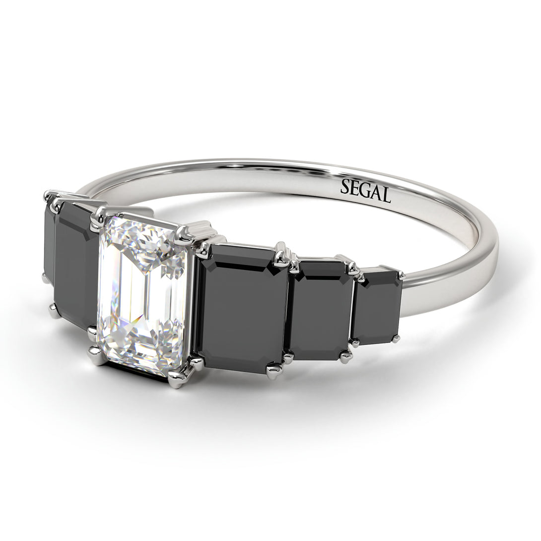 Emerald Cut Diamond Geometrical Ring - Briella No. 33