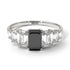 Emerald Cut Black Diamond Geometrical Ring - Briella No. 9 image 1