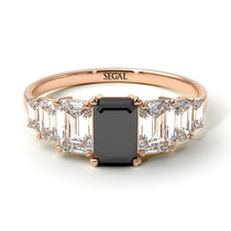 Emerald Cut Black Diamond Geometrical Ring - Briella No. 8 image 1